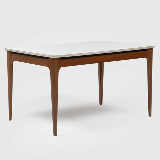 Mesa de Jantar Addar 135 cm - Natural c/ Vidro Off White