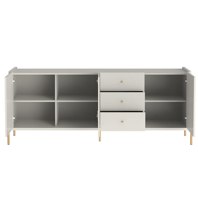 Buffet Jasper 185 cm - Off White Fosco c/ Dourado