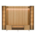 Estante para TV até 85 Polegadas com 2 Cristaleiras Vidro Reflecta 100% MDF com Led Lincoln Float 291cm