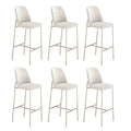 Conjunto de 6 Banquetas Altas de Aço Estofada Lucille