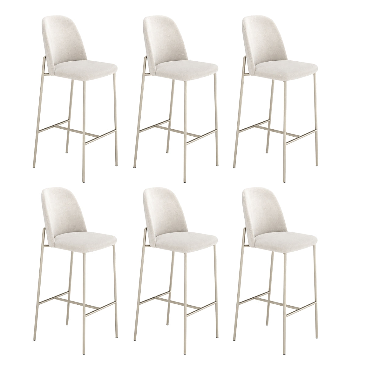 Conjunto de 6 Banquetas Altas de Aço Estofada Lucille