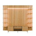Estante para TV até 75 Polegadas Vidro Reflecta com Prateleiras 100% MDF com Led Neon Float 254cm