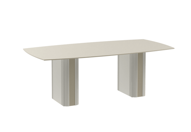 Mesa de Jantar Liege 220 cm - Off White Fosco c/ Champanhe / Outlet