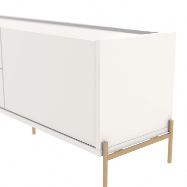 Rack Jasper 220 cm Off White c/ Dourado