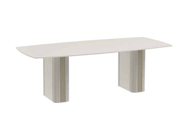 Mesa de Jantar Liege 240 cm - Off White Fosco c/ Champanhe / Outlet