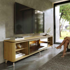 Rack para TVs até 85 Polegadas 100% MDF 3 Portas Vidro Reflecta Neon Float 212cm