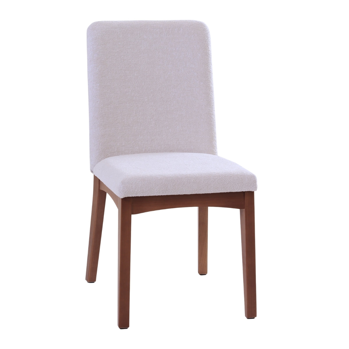 Cadeira de Madeira Maciça Olive Natural com Bouclé Montecarlo