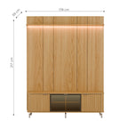 Rack com Painel para TV até 75 Polegadas Vidro Reflecta 100% MDF com Led Neon Float 178cm