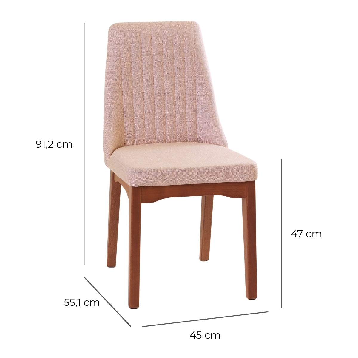 Cadeira de Madeira Maciça Elsie Natural com Alpha 72