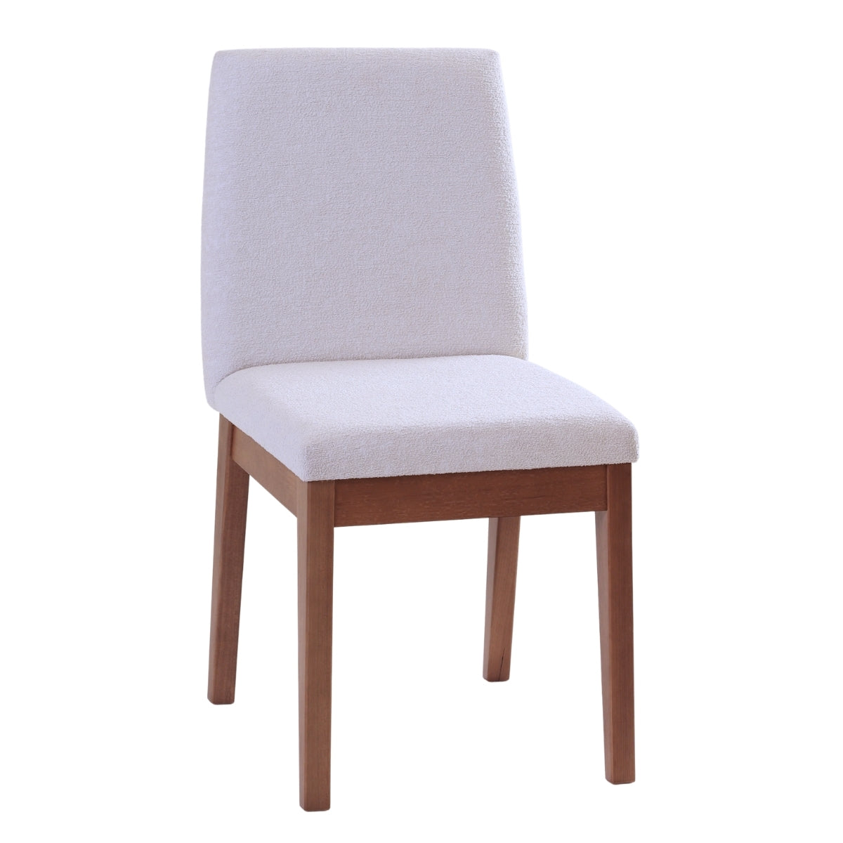 Cadeira de Madeira Maciça Tai Natural com Bouclé Montecarlo