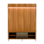 Rack com Painel para TV até 75 Polegadas Vidro Reflecta 100% MDF com Led Lincoln Float 178cm