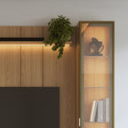 Estante para TV até 75 Polegadas com 2 Cristaleiras Vidro Reflecta 100% MDF com Led Neon Float 254cm