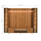 Estante para TV até 85 Polegadas com 2 Cristaleiras Vidro Reflecta 100% MDF com Led Neon Float 291cm