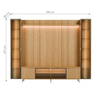 Estante para TV até 85 Polegadas com 2 Cristaleiras Vidro Reflecta 100% MDF com Led Lincoln Float 291cm