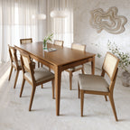 Mesa de Jantar Retangular 6 Lugares Addar 160cm Natural com Canella