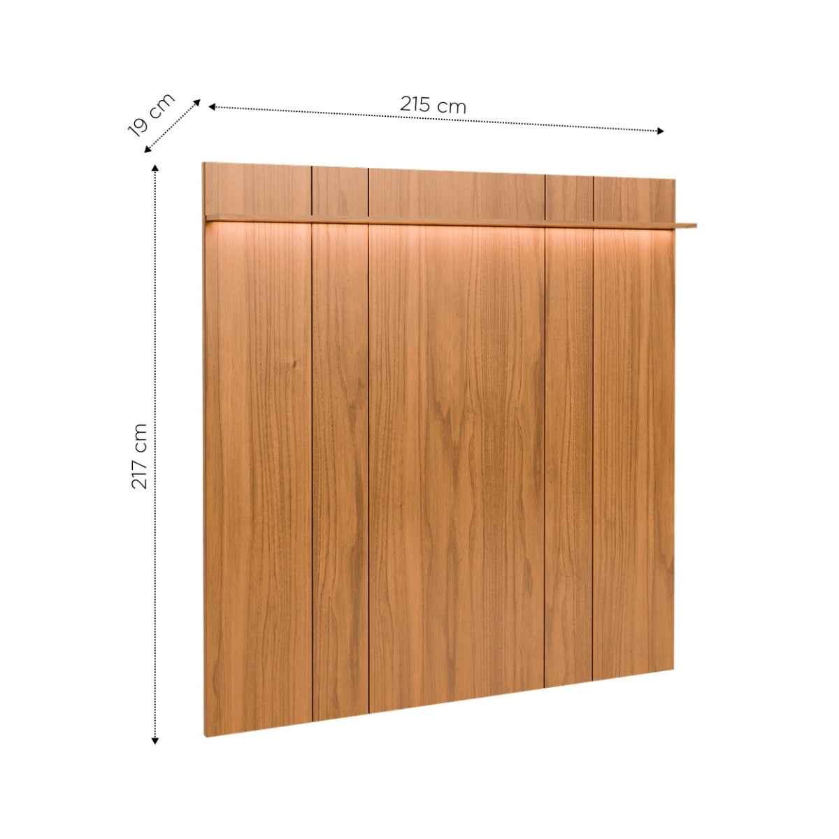 Painel para TV até 85 Polegadas com Prateleira e LED 100% MDF Neon Float 215cm Canella