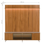 Rack com Painel para TV até 75 Polegadas Vidro Reflecta 100% MDF com Led Neon Float 215cm