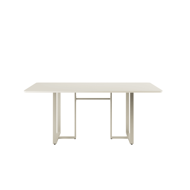 Mesa Arcádia 160 cm - Off White Fosco c/ Champanhe