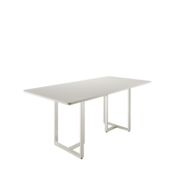 Mesa Arcádia 160 cm - Off White Fosco c/ Champanhe