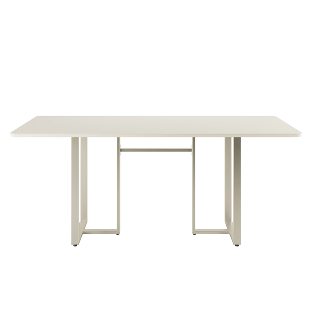 Mesa Arcádia 184 cm - Off White Fosco c/ Champanhe