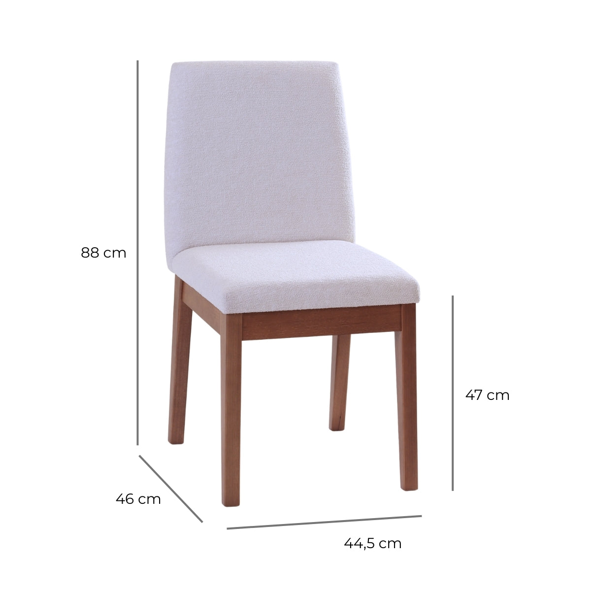 Cadeira de Madeira Maciça Tai Natural com Bouclé Montecarlo