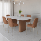 Conjunto de Jantar Mesa Retangular Lintz 6 Cadeiras Lucille