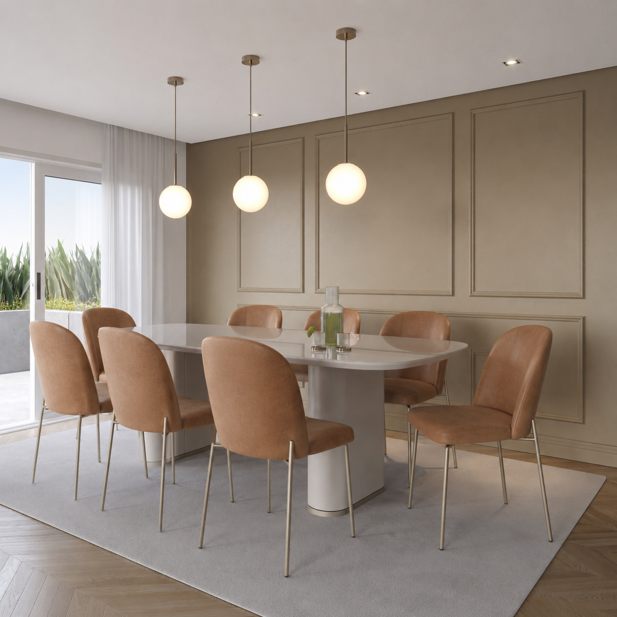 Conjunto de Jantar Mesa Retangular Lintz 8 Cadeiras Lucille