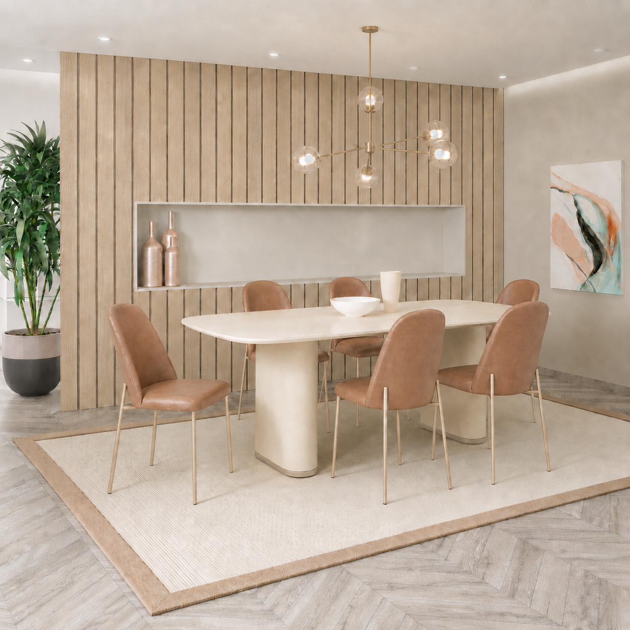 Conjunto de Jantar Mesa Retangular Lintz 6 Cadeiras Lucille