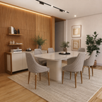 Conjunto de Jantar Mesa Retangular Lintz 6 Cadeiras Evelyn
