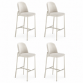 Conjunto de 4 Banquetas Altas de Aço Estofada Lucille