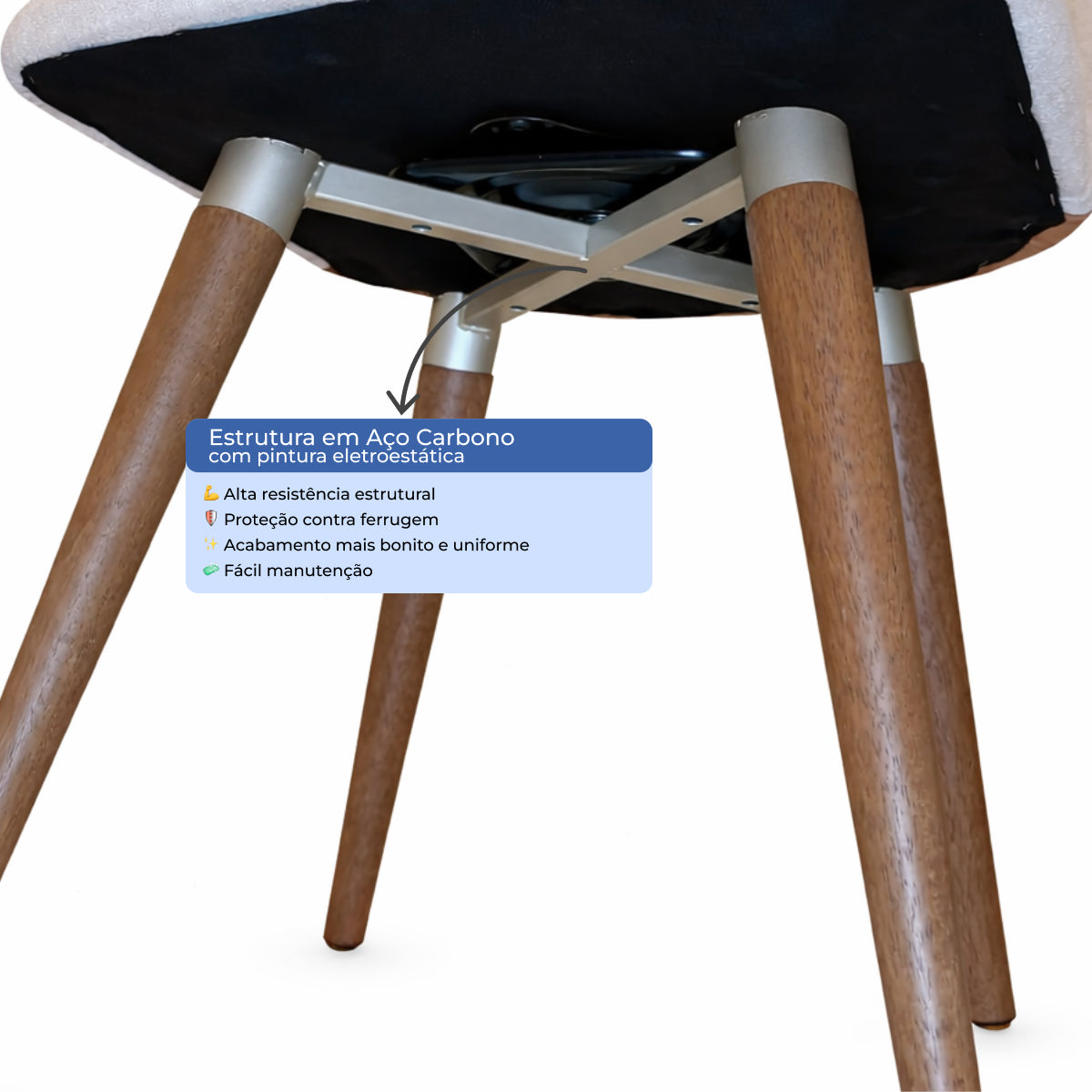 Conjunto de 2 Cadeiras Giratórias de Madeira Maciça Dakota