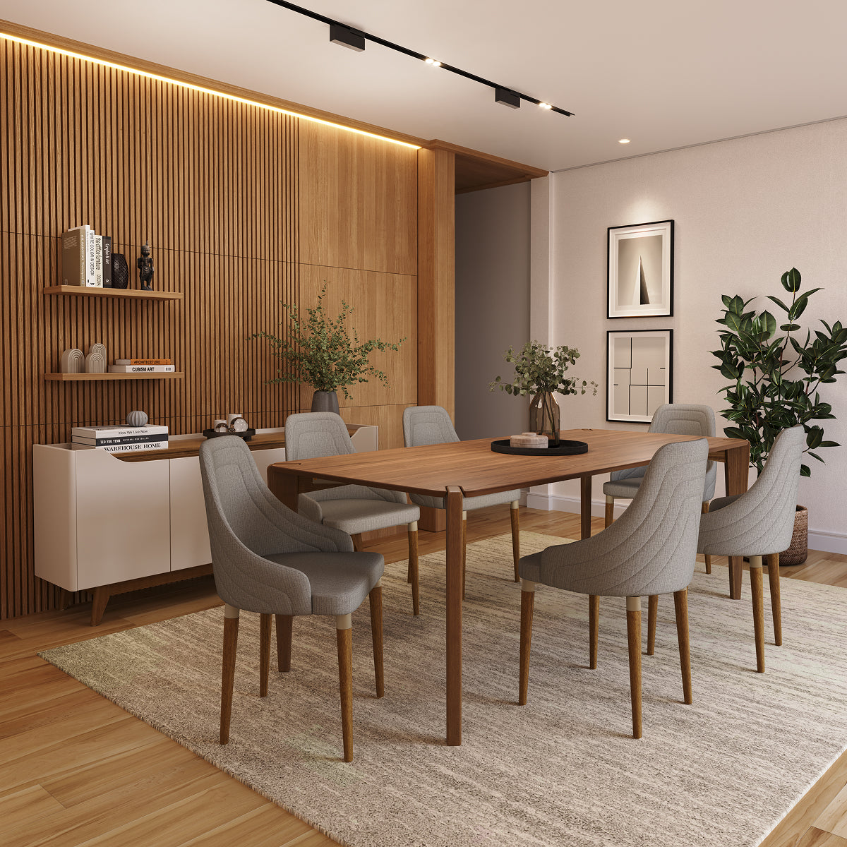 Conjunto de 4 Cadeiras de Madeira Maciça Evelyn