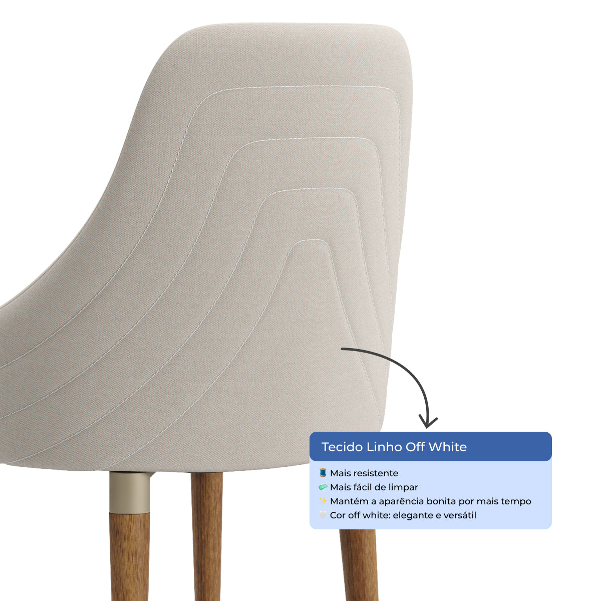 Conjunto de 4 Cadeiras de Madeira Maciça Evelyn