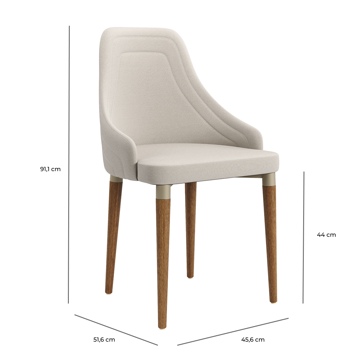 Conjunto de 4 Cadeiras de Madeira Maciça Evelyn