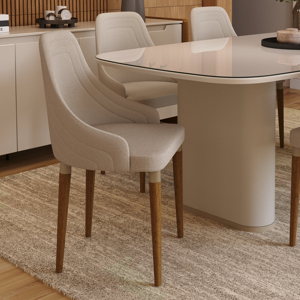 Conjunto de 4 Cadeiras de Madeira Maciça Evelyn