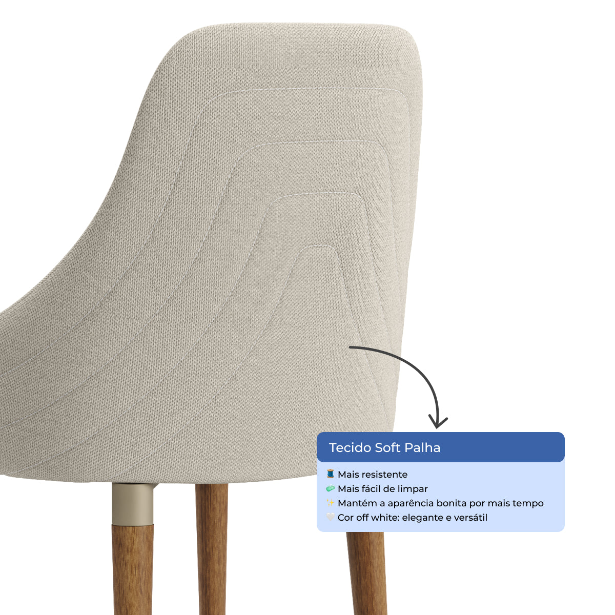 Conjunto de 4 Cadeiras de Madeira Maciça Evelyn