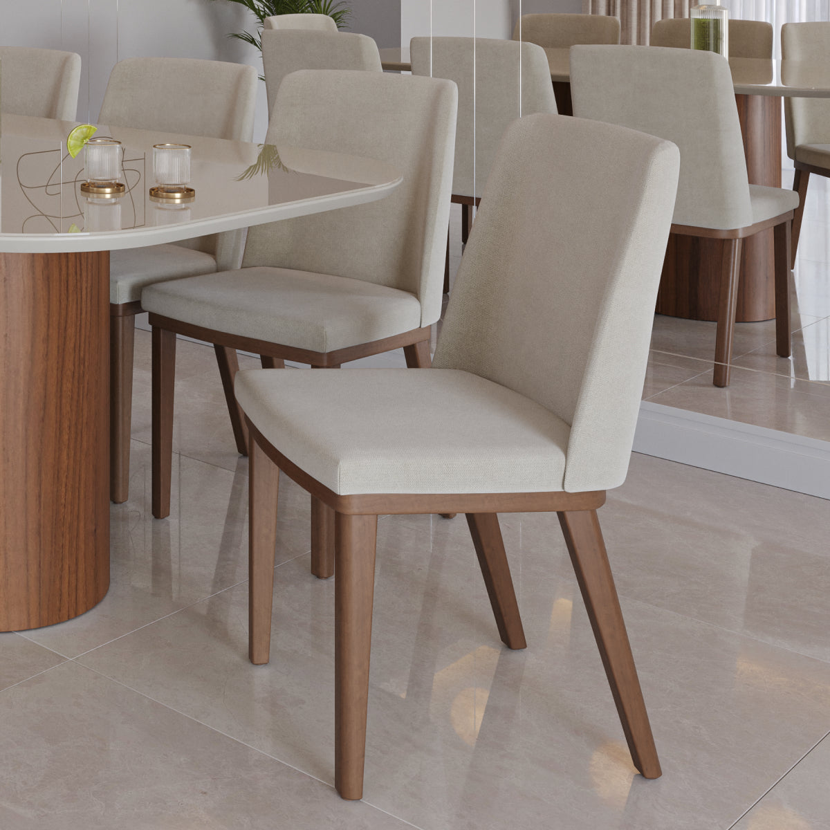 Conjunto de 4 Cadeiras de Madeira Maciça Kalina