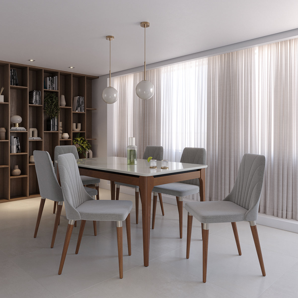 Conjunto de 4 Cadeiras de Madeira Maciça Loren