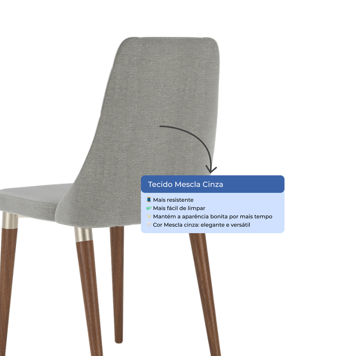 Conjunto de 4 Cadeiras de Madeira Maciça Loren