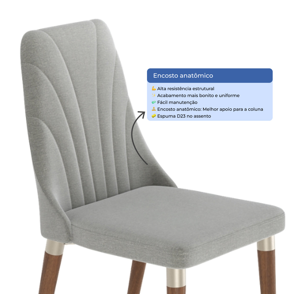 Conjunto de 4 Cadeiras de Madeira Maciça Loren