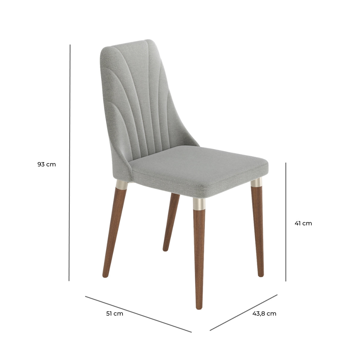 Conjunto de 4 Cadeiras de Madeira Maciça Loren