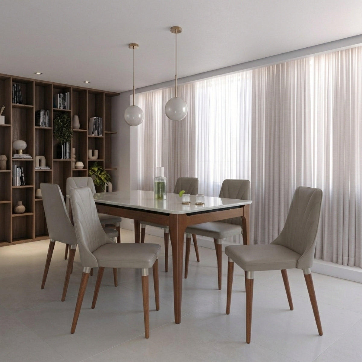 Conjunto de 4 Cadeiras de Madeira Maciça Loren