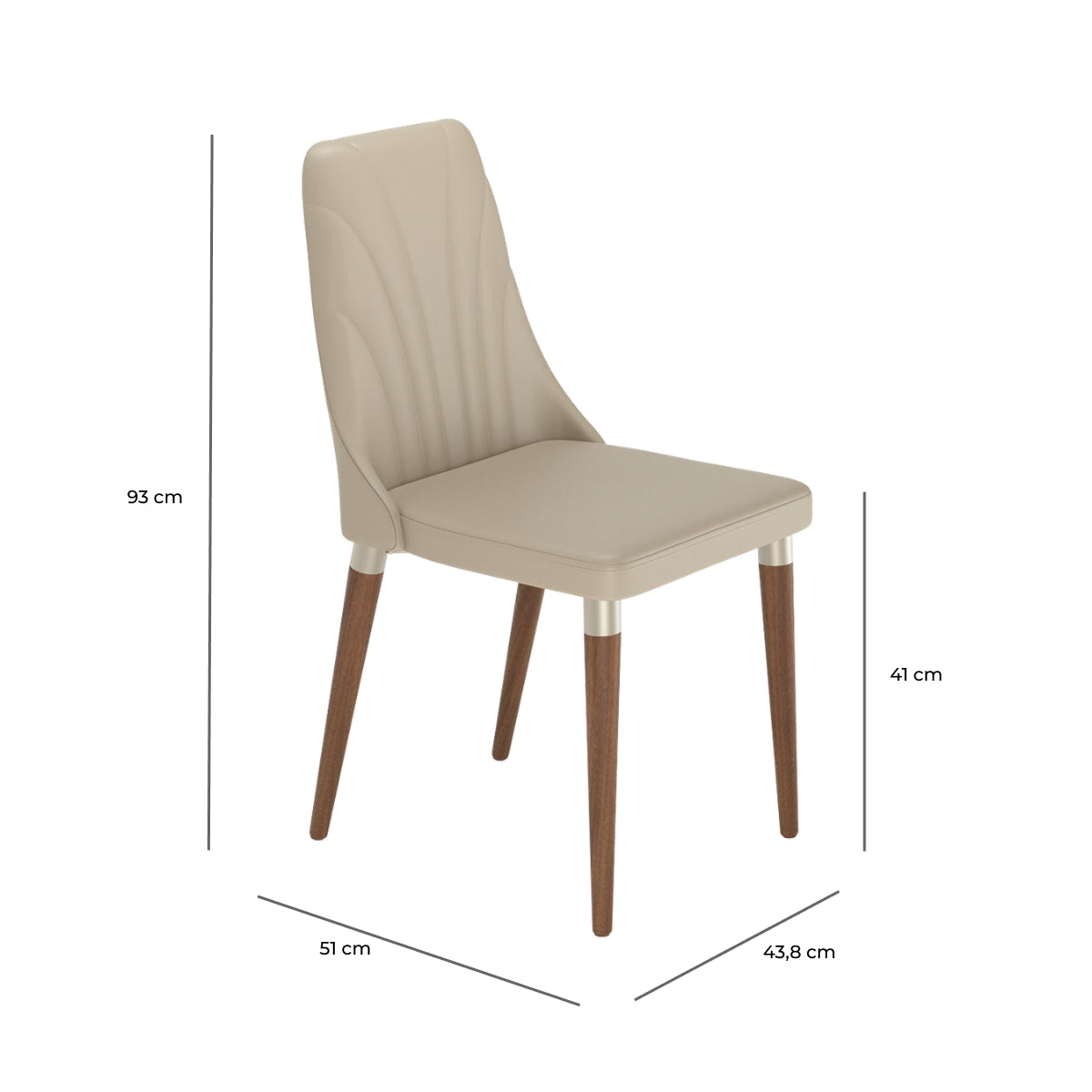 Conjunto de 4 Cadeiras de Madeira Maciça Loren