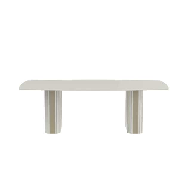 Mesa de Jantar Liege 240 cm - Off White Fosco c/ Champanhe / Outlet