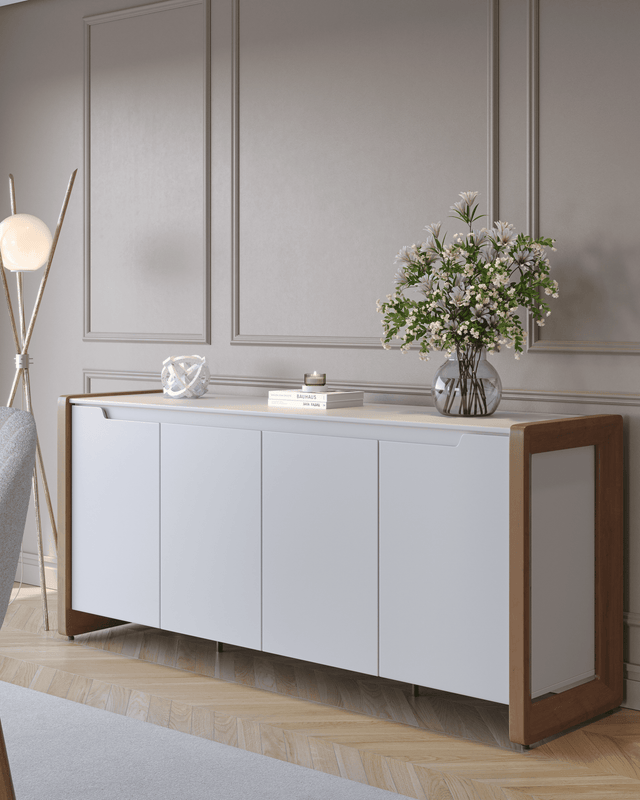 Buffet Bristol 189 cm – Off White Fosco c/ Natural