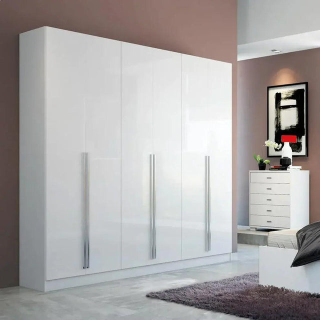 Guarda Roupa Casal Eldridge Branco Gloss - 230 cm /Outlet