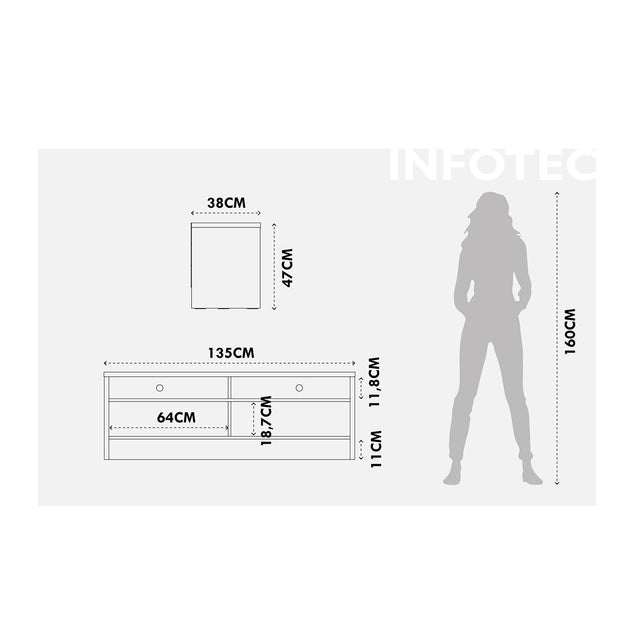 Rack Aspen 135cm 3 Portas para TV até 50 Polegadas Freijó