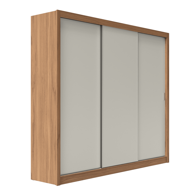 Guarda-Roupa 100% MDF Montclair 3 portas de correr com gavetas Ele/Ela - 275 cm