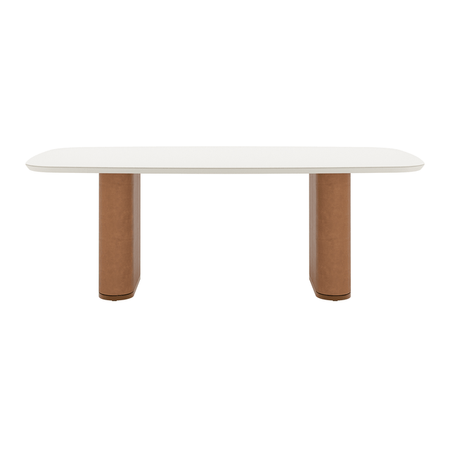 Mesa de Jantar Lintz 184 cm - Off White c/ Caramel