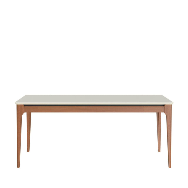 Mesa de Jantar Addar 180 cm - Natural c/ Vidro Off White